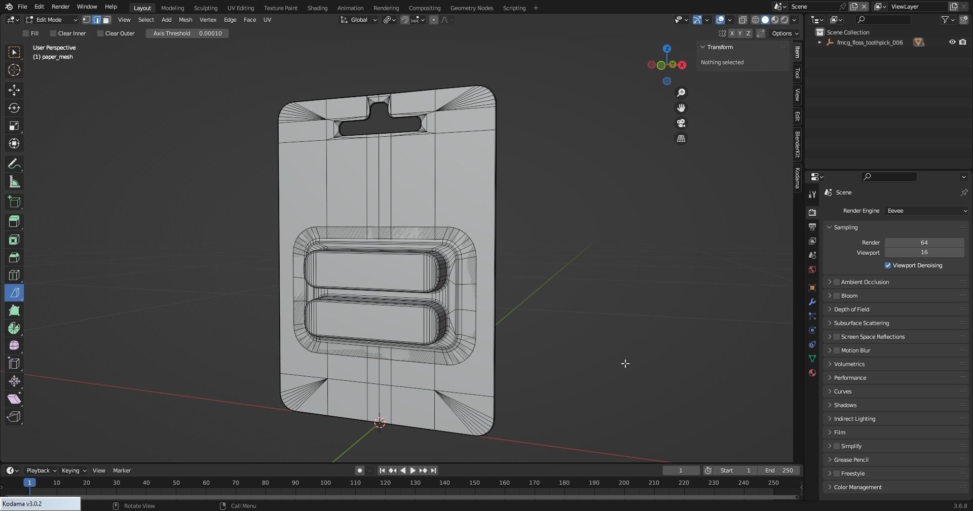 Floss and toothpicks Dental Floss Refills Low-poly 3D model_4