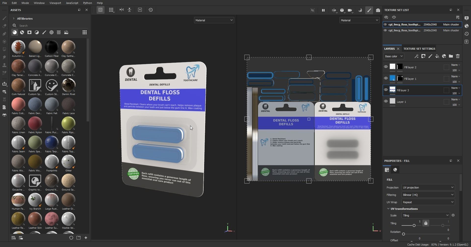 Floss and toothpicks Dental Floss Refills Low-poly 3D model_3