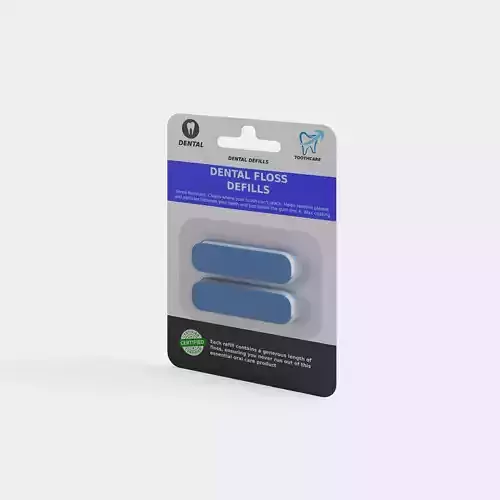 Floss and toothpicks Dental Floss Refills Low-poly 3D model