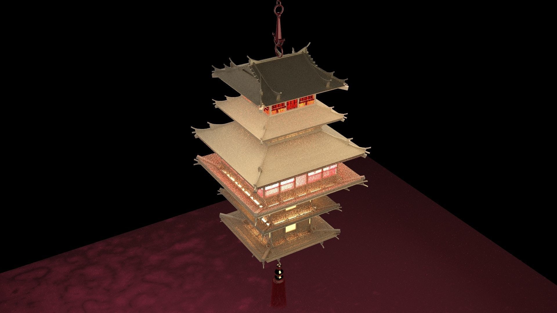 Chinese palace lantern 3D model_3
