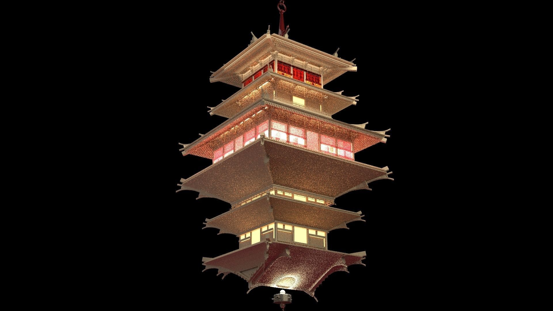 Chinese palace lantern 3D model_4