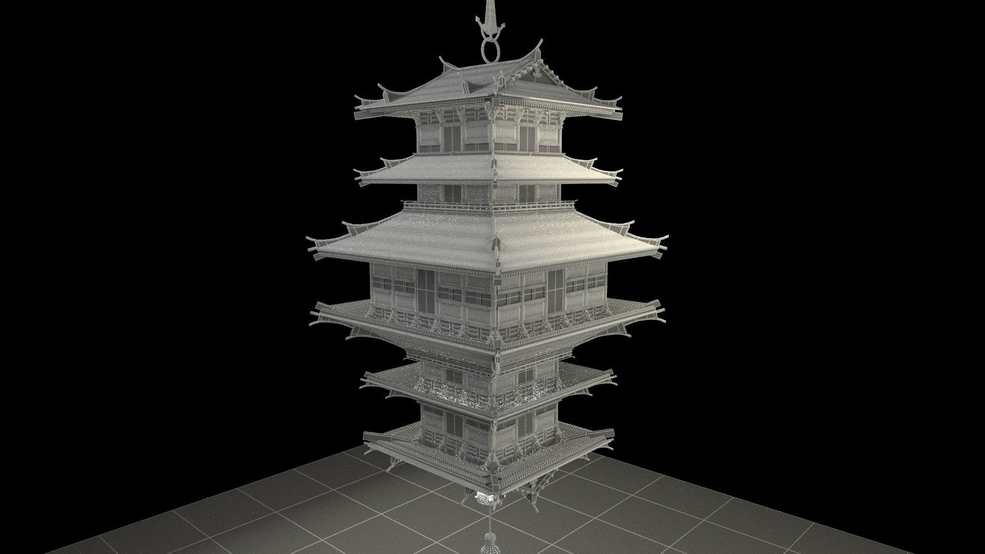 Chinese palace lantern 3D model_6