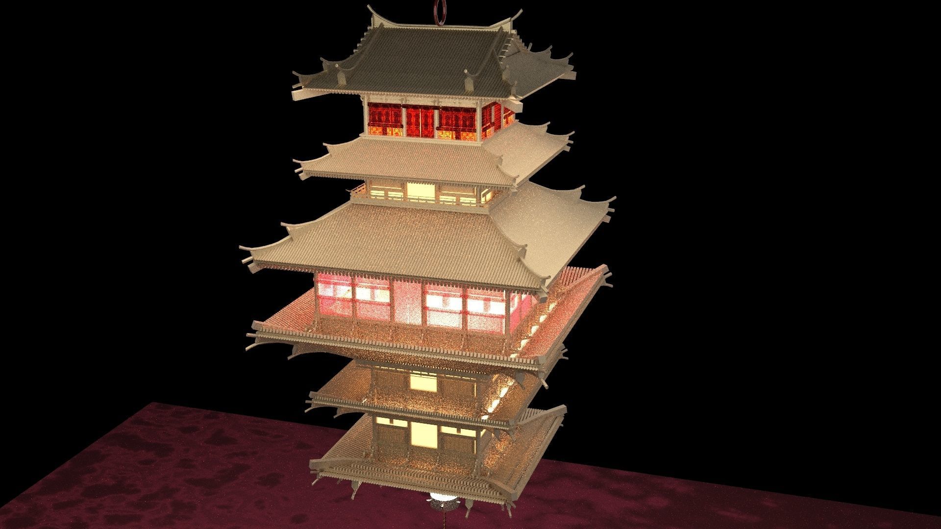 Chinese palace lantern 3D model_2