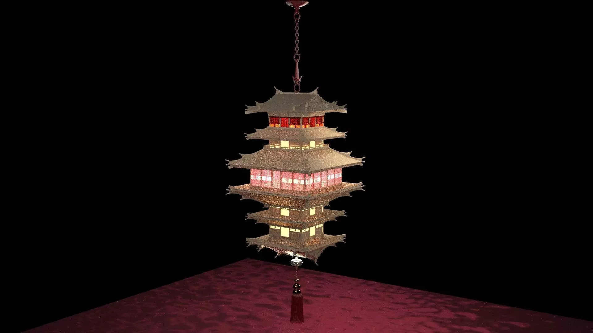 Chinese palace lantern 3D model_0