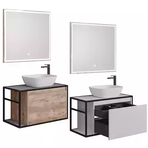 Nova Lite Loft 90 R-L white rochelier rustic oak 1 drawer