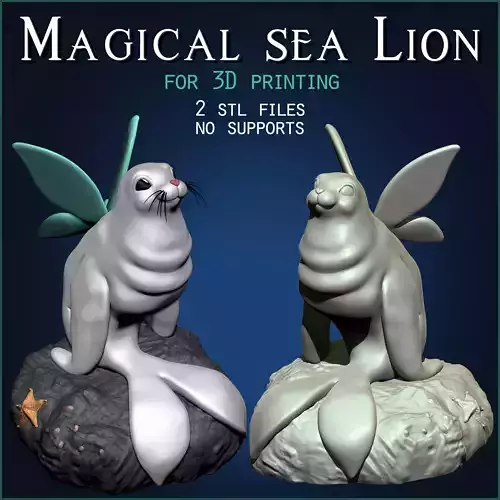 MAGICAL SEA LION FOR 3D PRINTING - NO SUPPORTS 3D print model