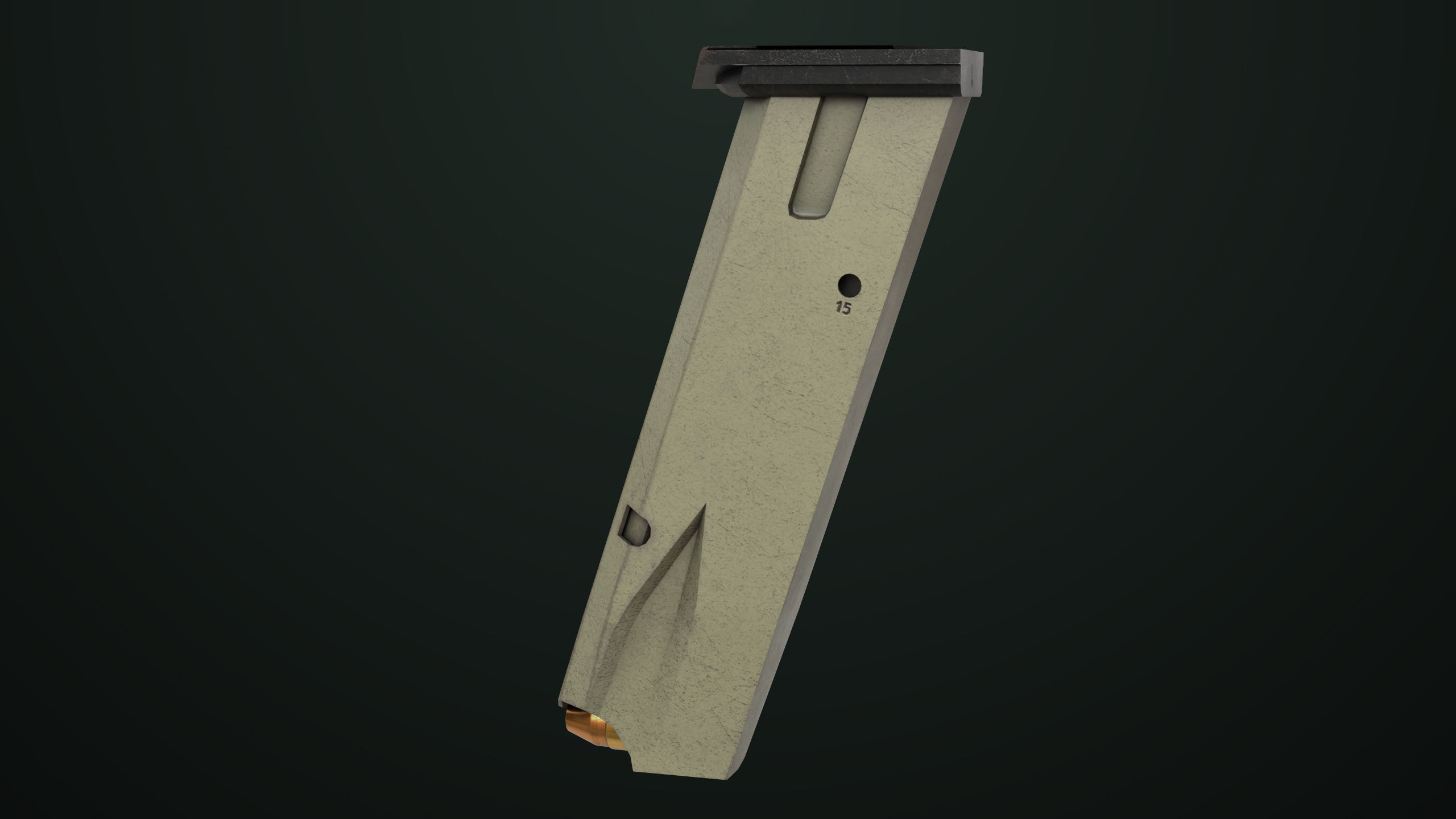 Pistol 09 Military Green Generic All PBR UE Textures Low-poly 3D model_44