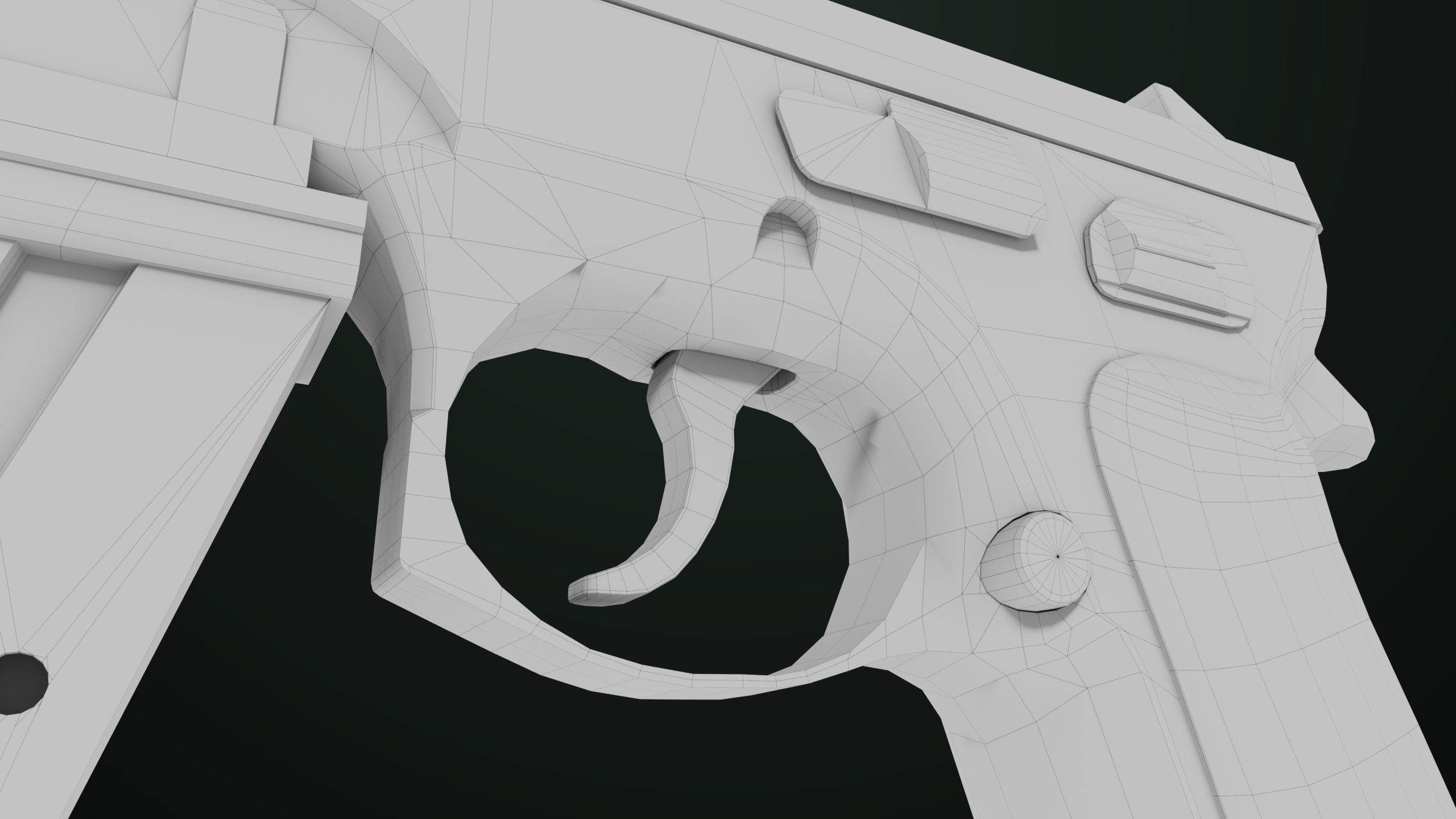 Pistol 09 Military Green Generic All PBR UE Textures Low-poly 3D model_57