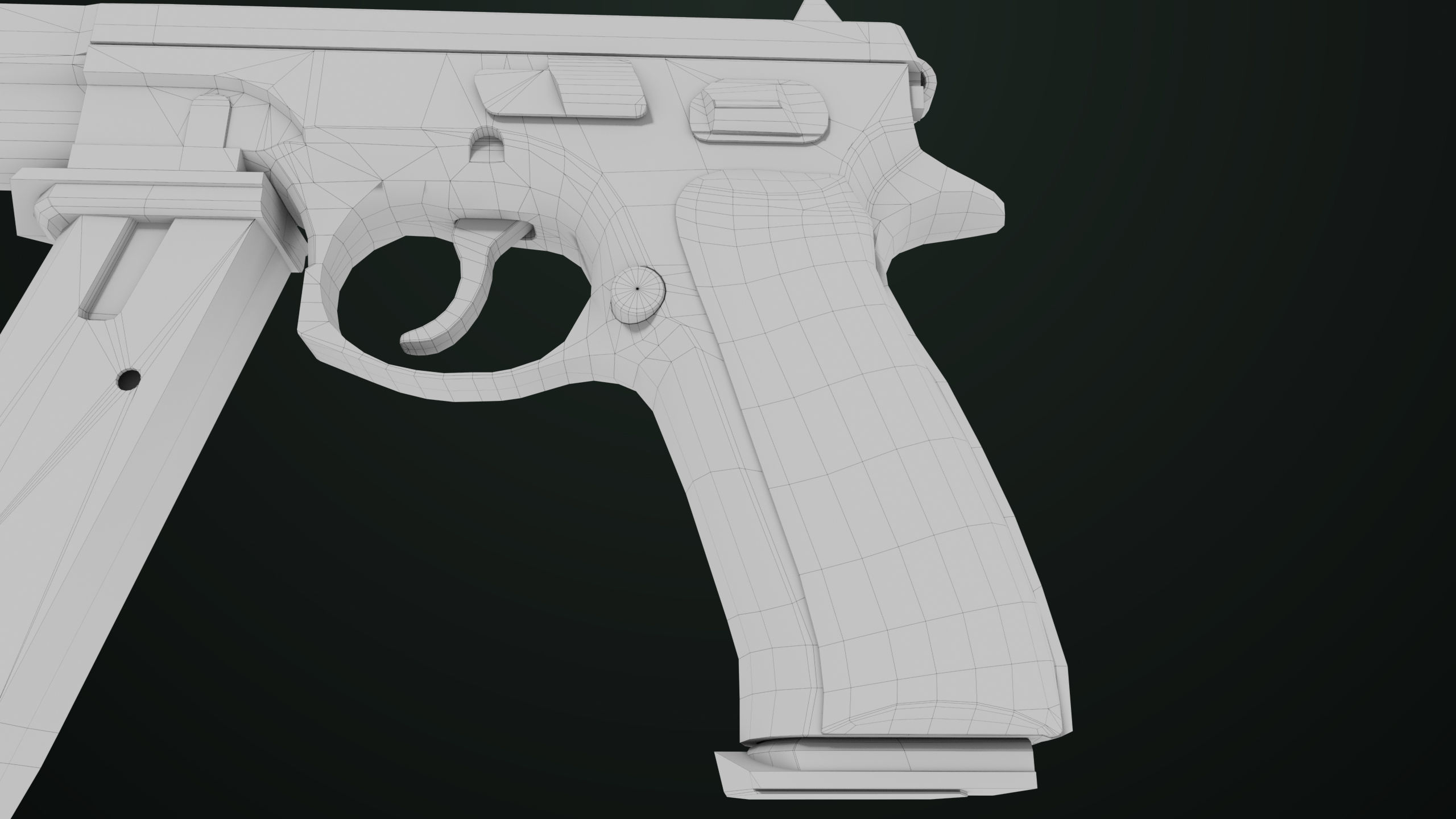 Pistol 09 Military Green Generic All PBR UE Textures Low-poly 3D model_54