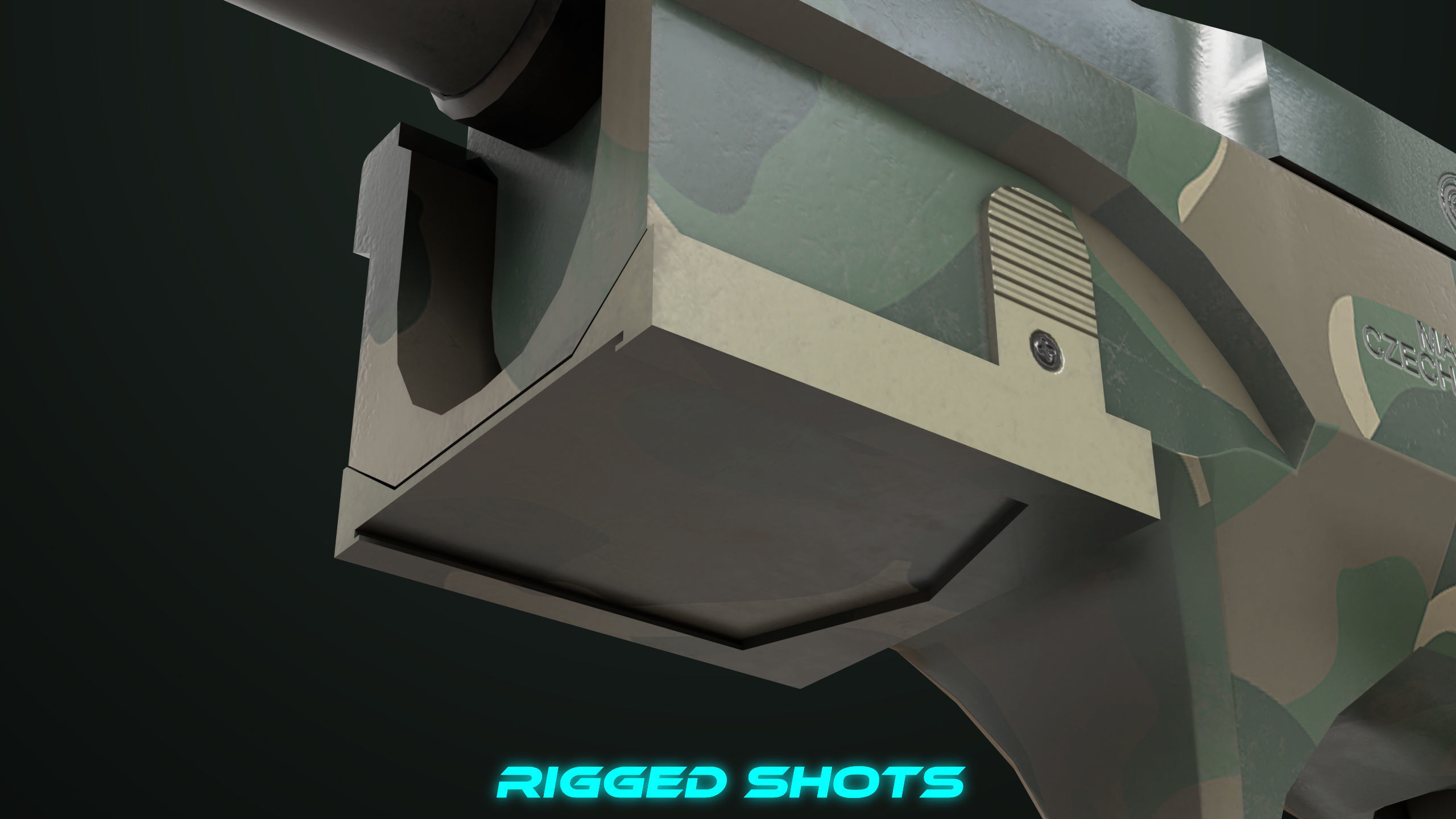 Pistol 09 Military Green Generic All PBR UE Textures Low-poly 3D model_25