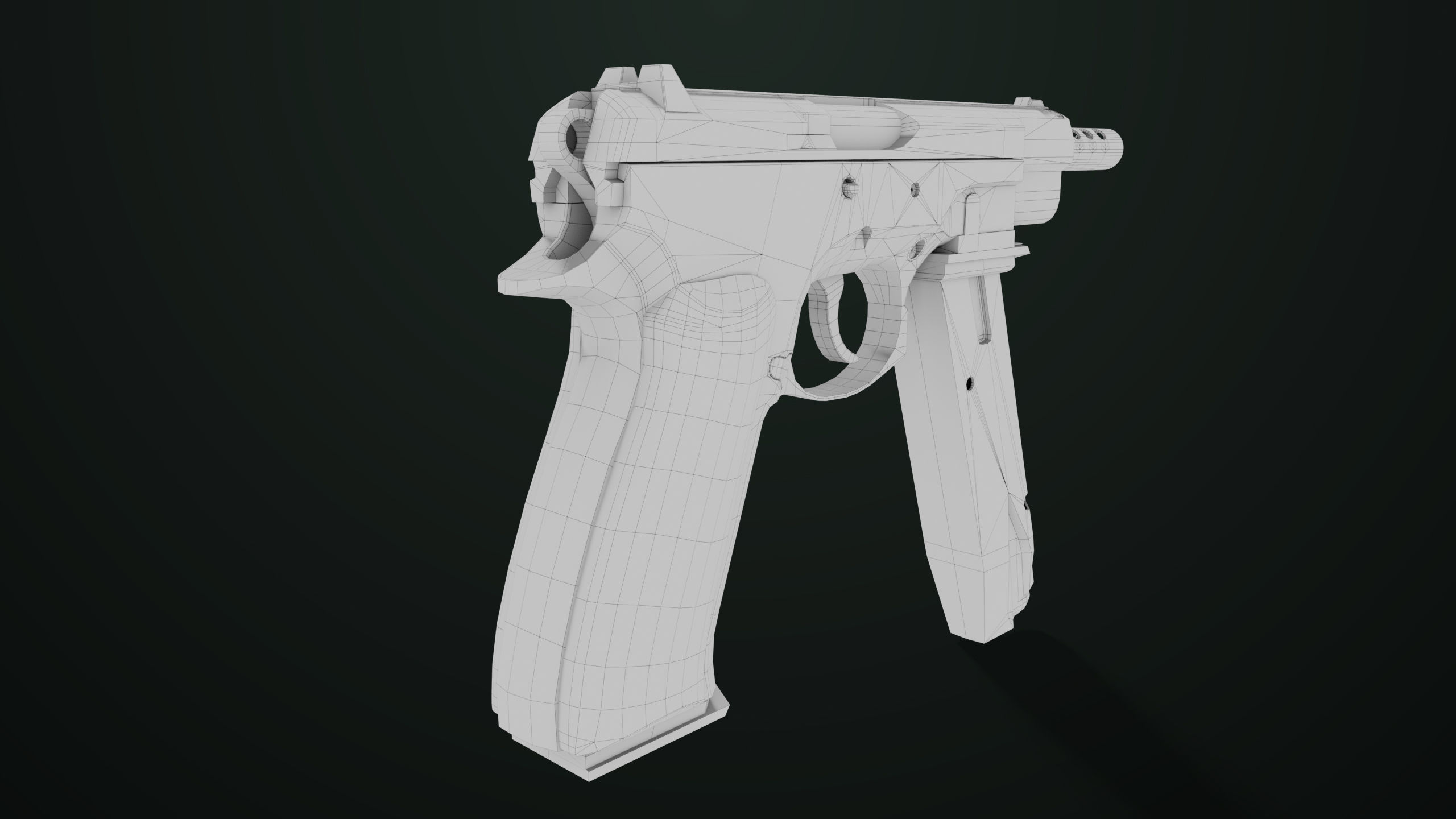 Pistol 09 Military Green Generic All PBR UE Textures Low-poly 3D model_50