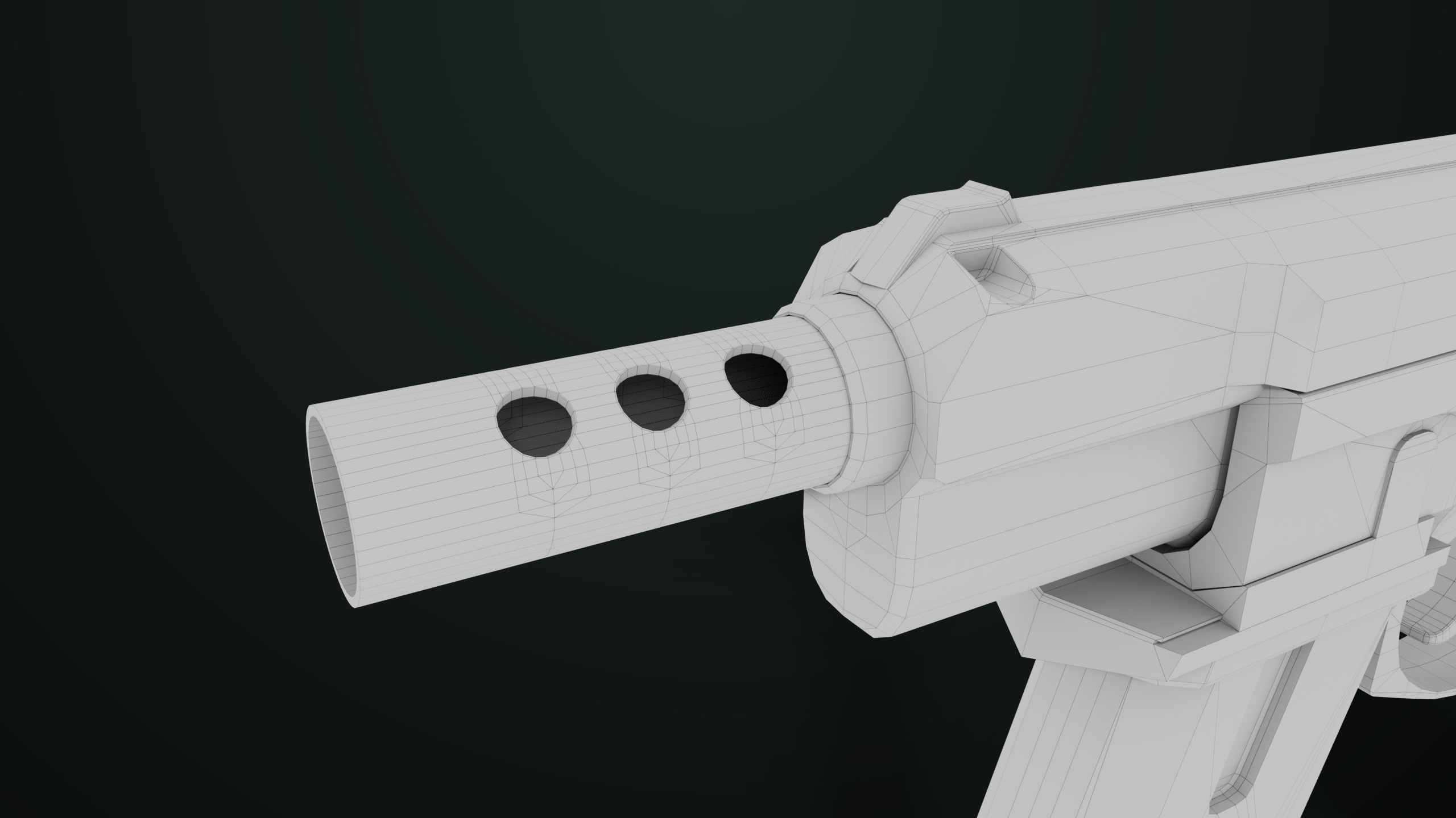 Pistol 09 Military Green Generic All PBR UE Textures Low-poly 3D model_59