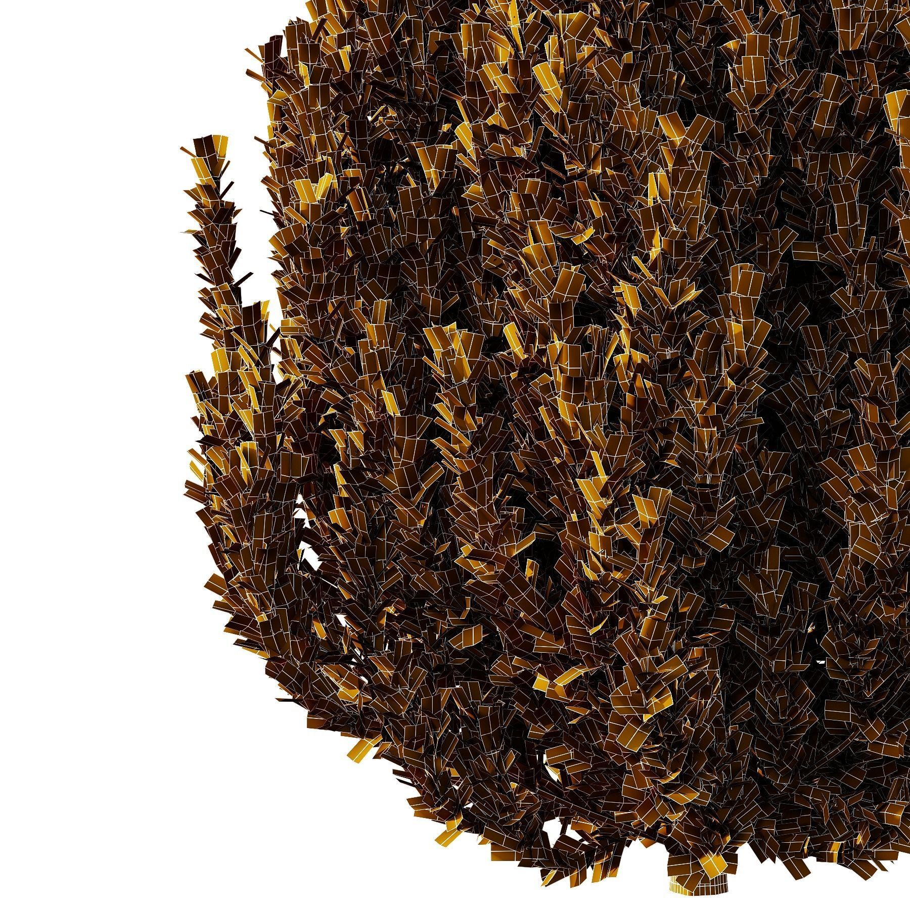 4 different bush types 3D model_3