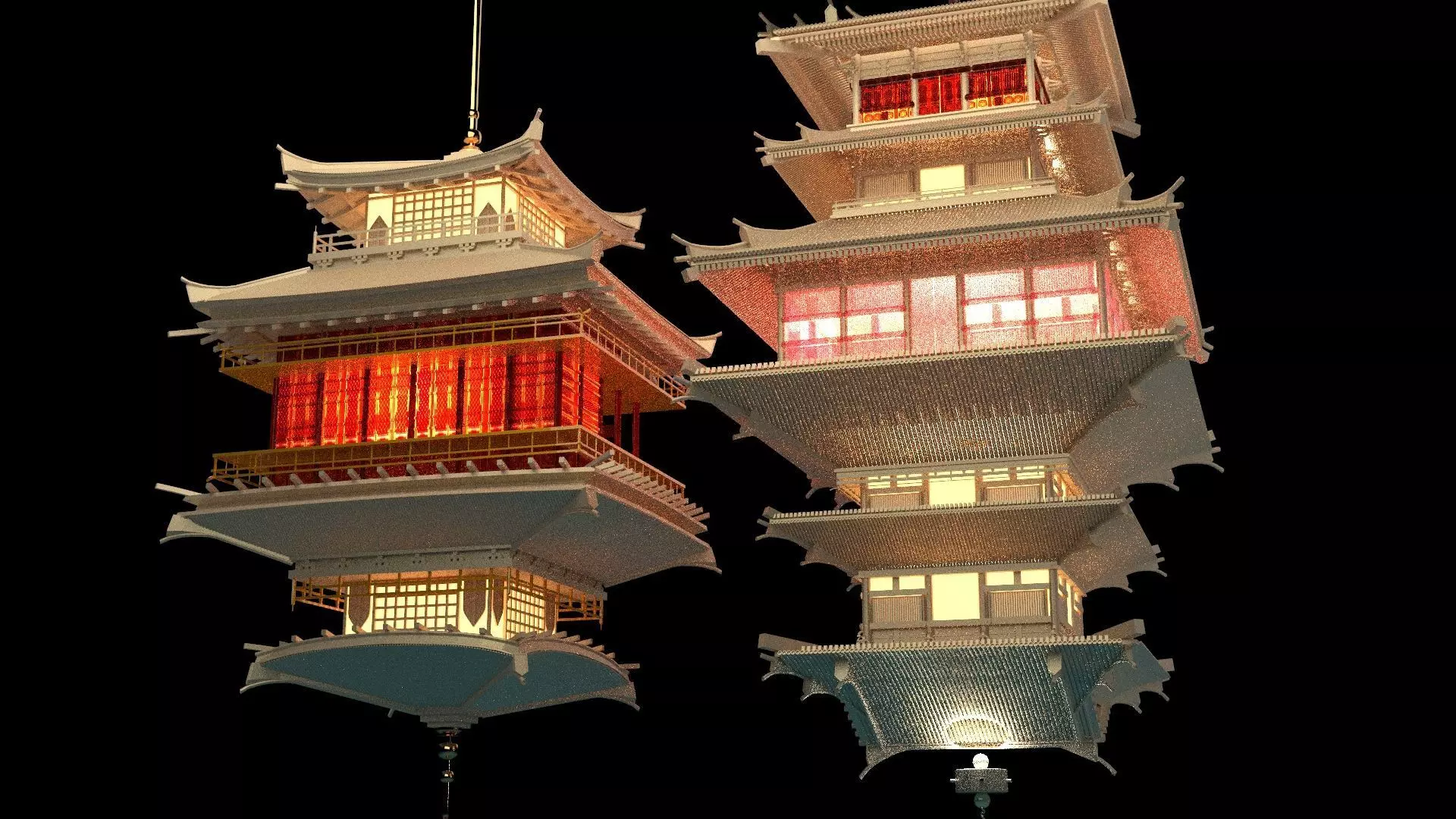 Chinese palace lantern 3D model_0