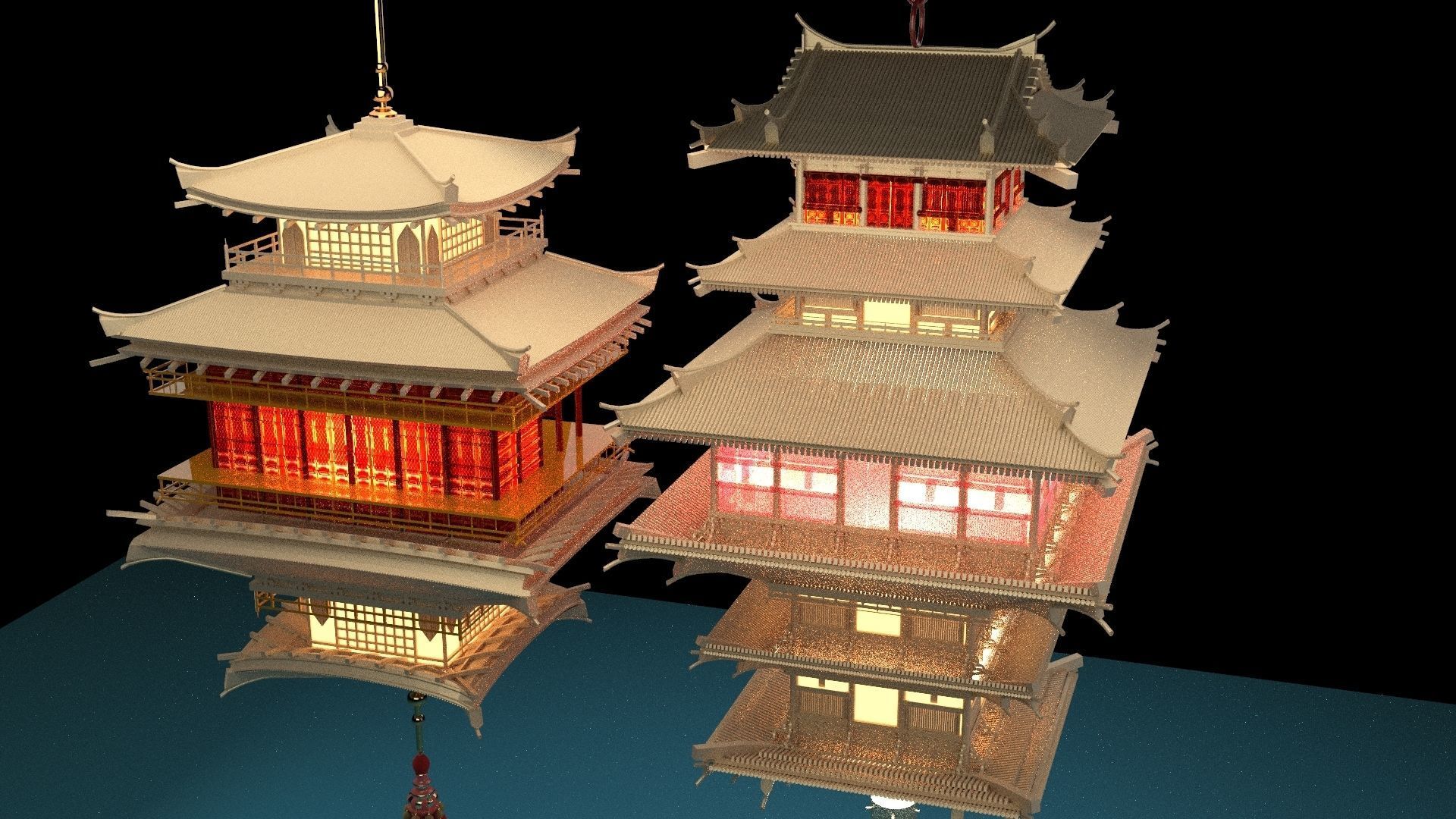 Chinese palace lantern 3D model_1