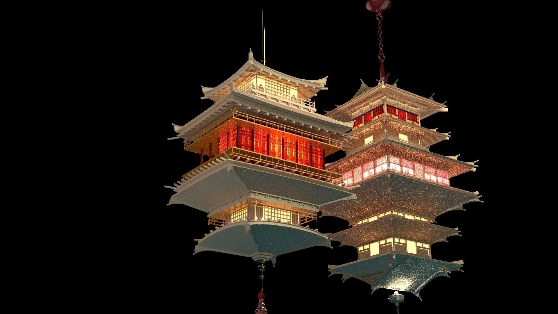 Chinese palace lantern 3D model_3