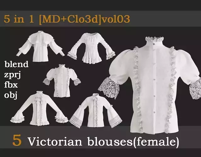5 Victorian blouses vol03