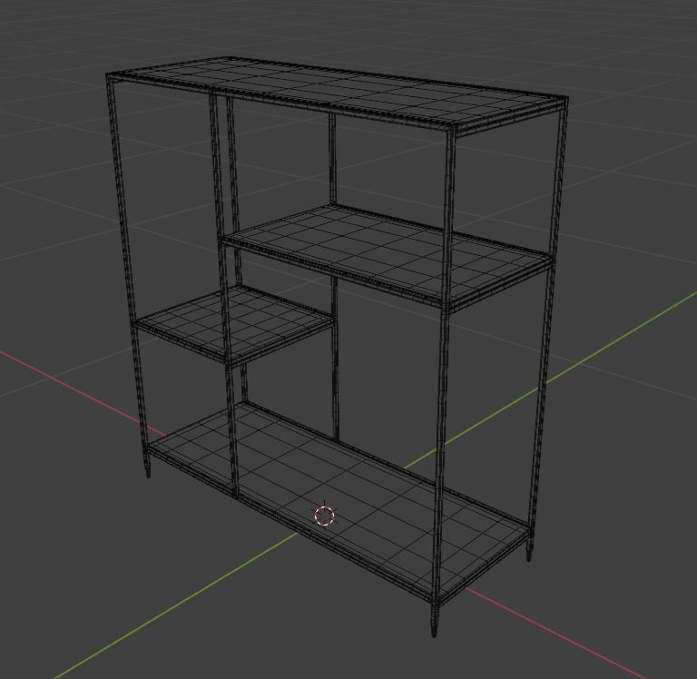 Shelf Low-poly 3D model_2