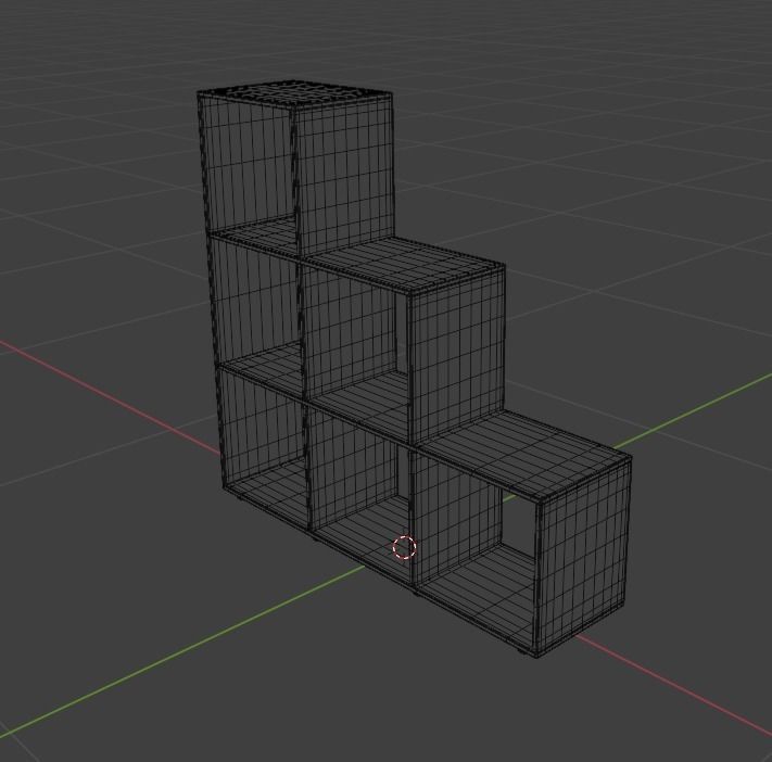 Shelf Low-poly 3D model_2