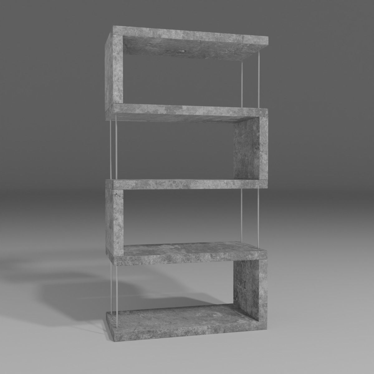 Shelf Low-poly 3D model_1