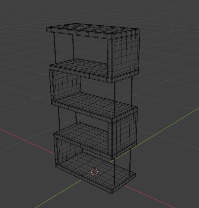 Shelf Low-poly 3D model_2