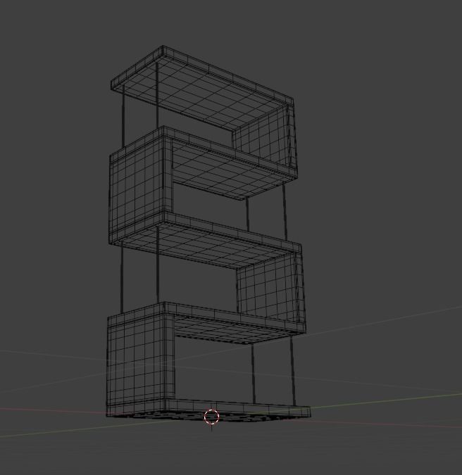 Shelf Low-poly 3D model_3