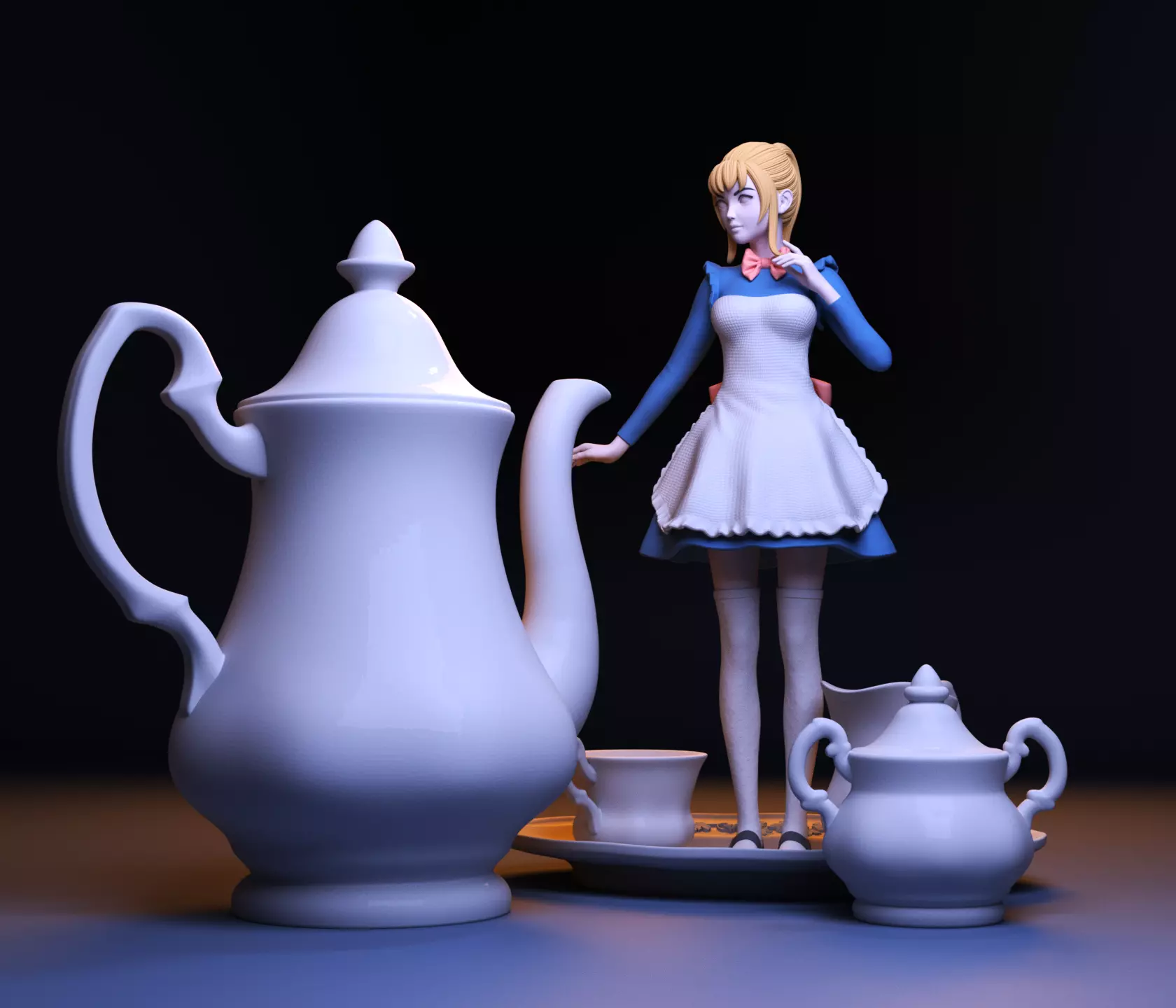 Anime girl in wonderland 3D print model_0