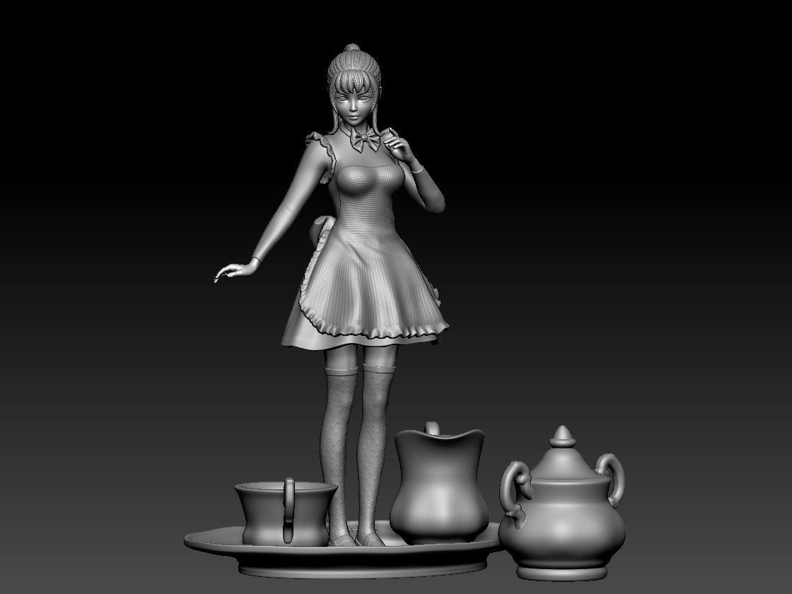 Anime girl in wonderland 3D print model_5