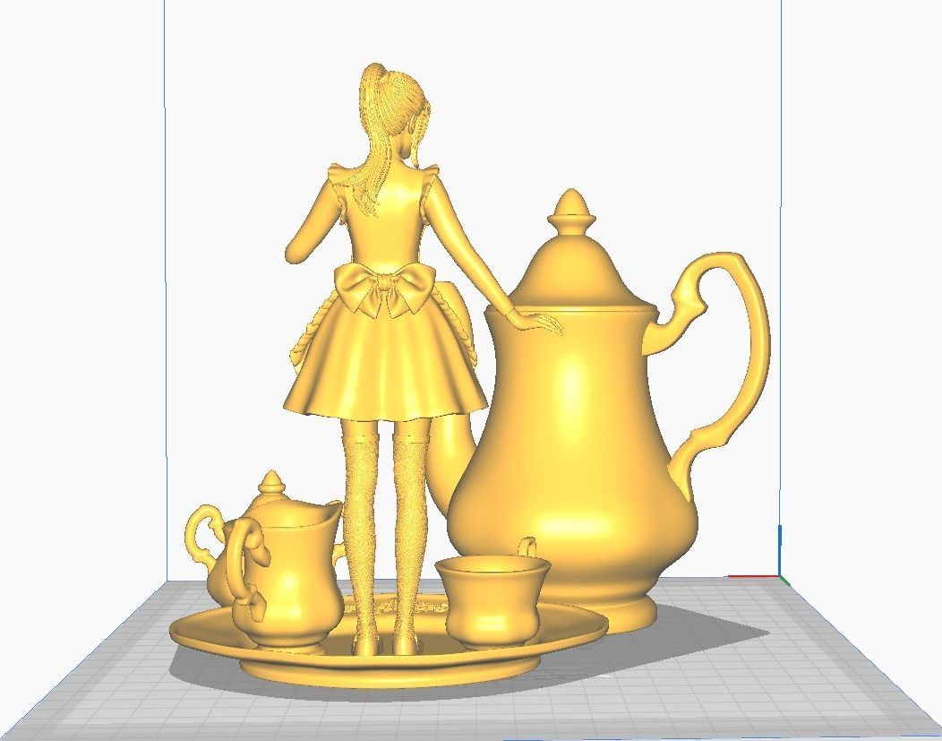 Anime girl in wonderland 3D print model_10
