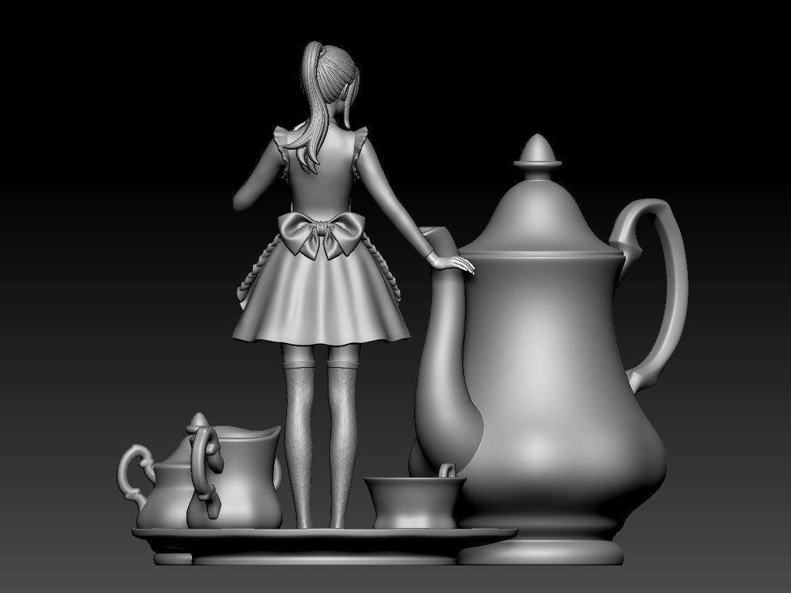 Anime girl in wonderland 3D print model_8