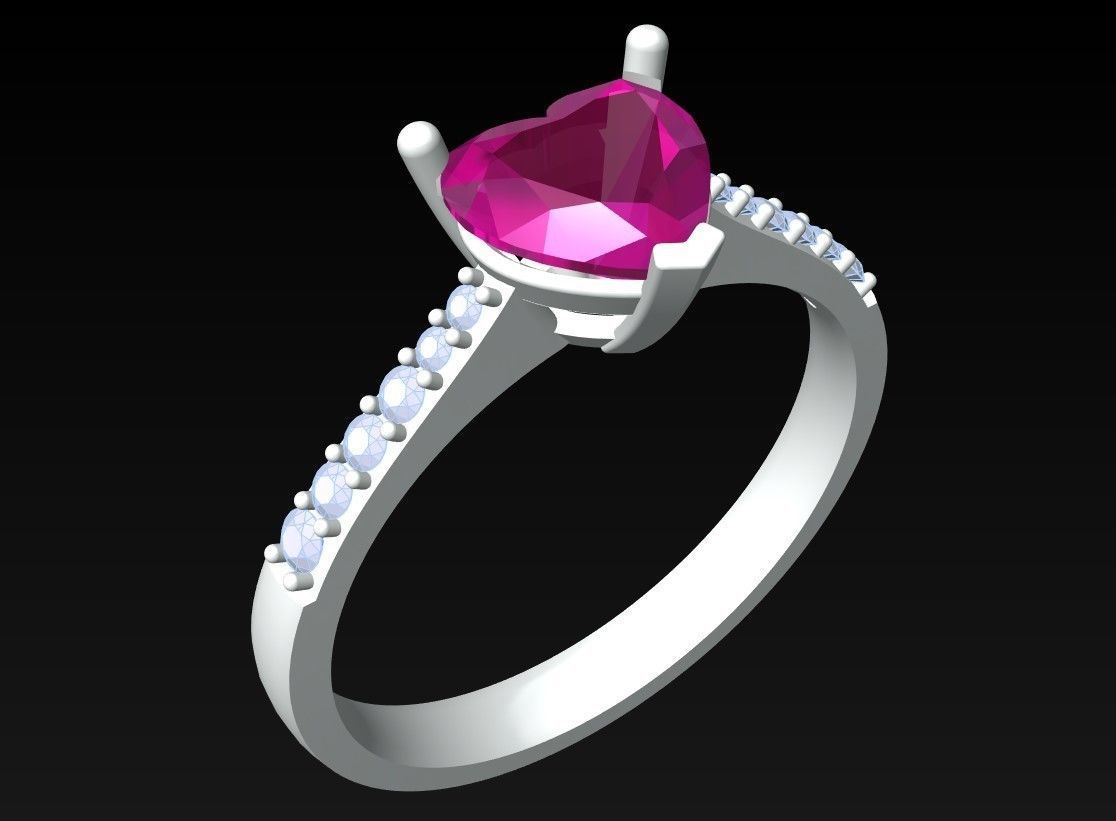 Heart Ring - Womens Rings - N342102 3D print model_3