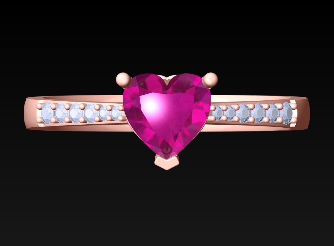 Heart Ring - Womens Rings - N342102 3D print model_4