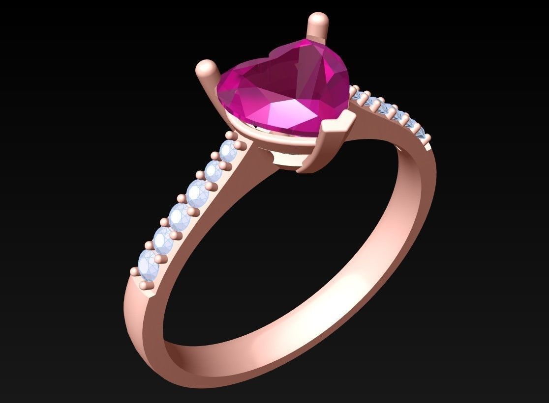 Heart Ring - Womens Rings - N342102 3D print model_1