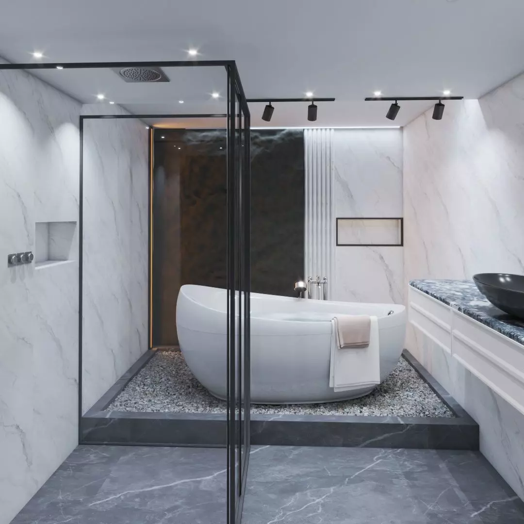 Bathroom Interior scene V-RAY RENDER 3D model 3D model_0