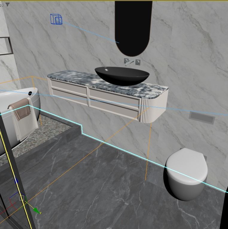 Bathroom Interior scene V-RAY RENDER 3D model 3D model_13