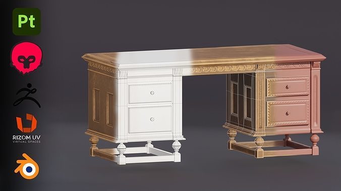 Stylized table Low-poly 3D model