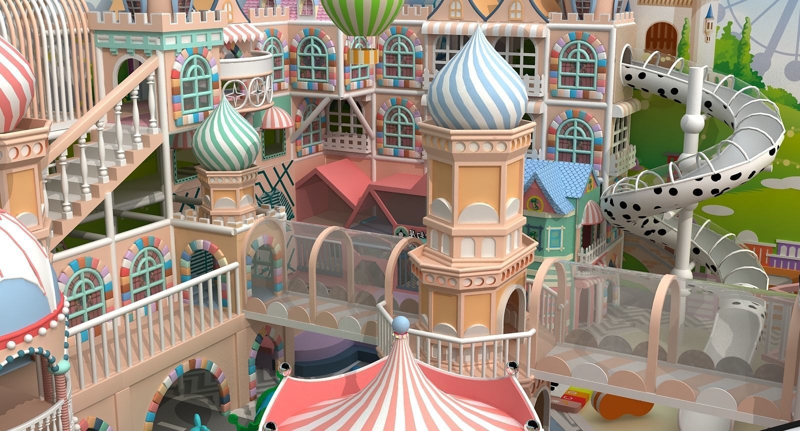 children Indoor amusement park 3D model_1