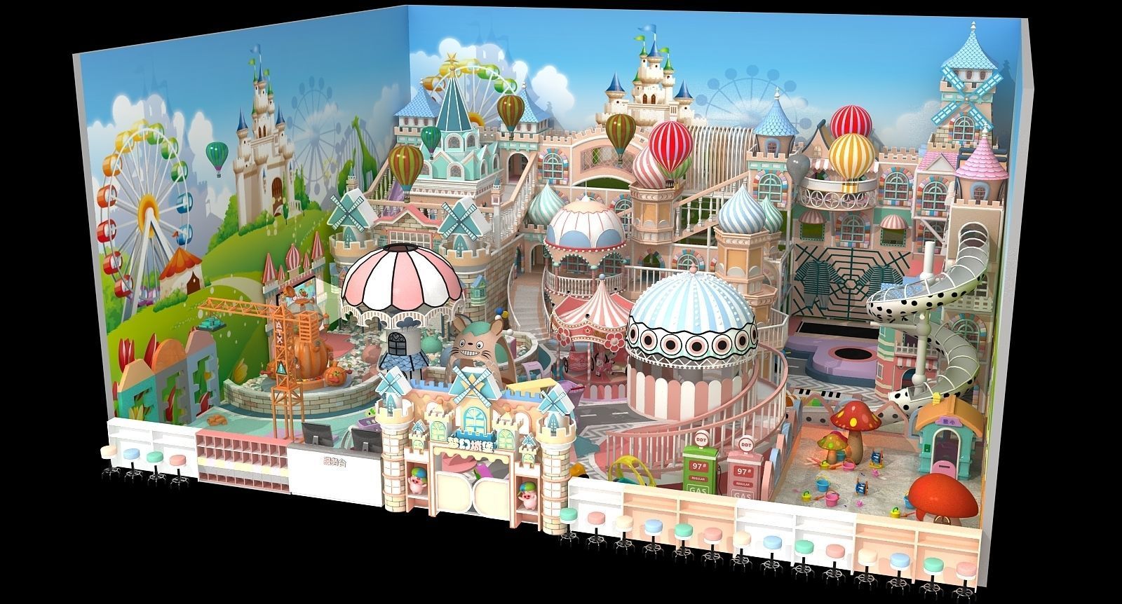 children Indoor amusement park 3D model_12