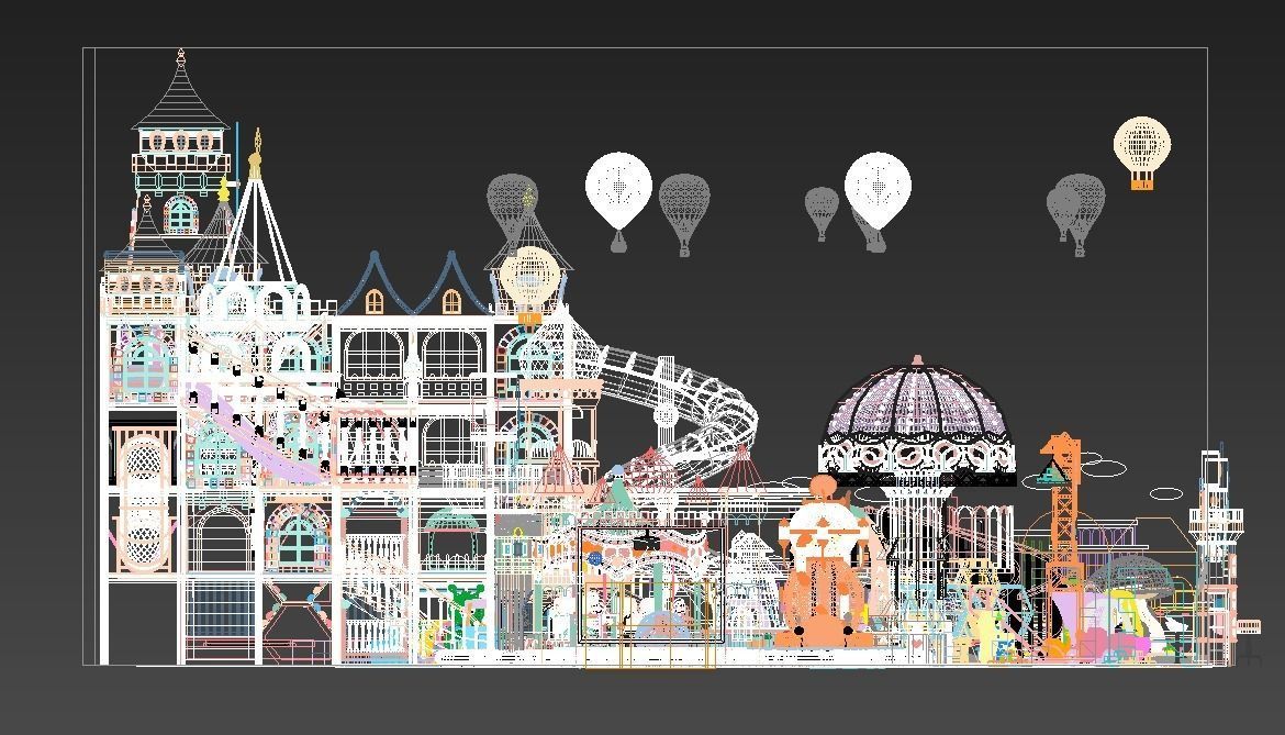 children Indoor amusement park 3D model_9