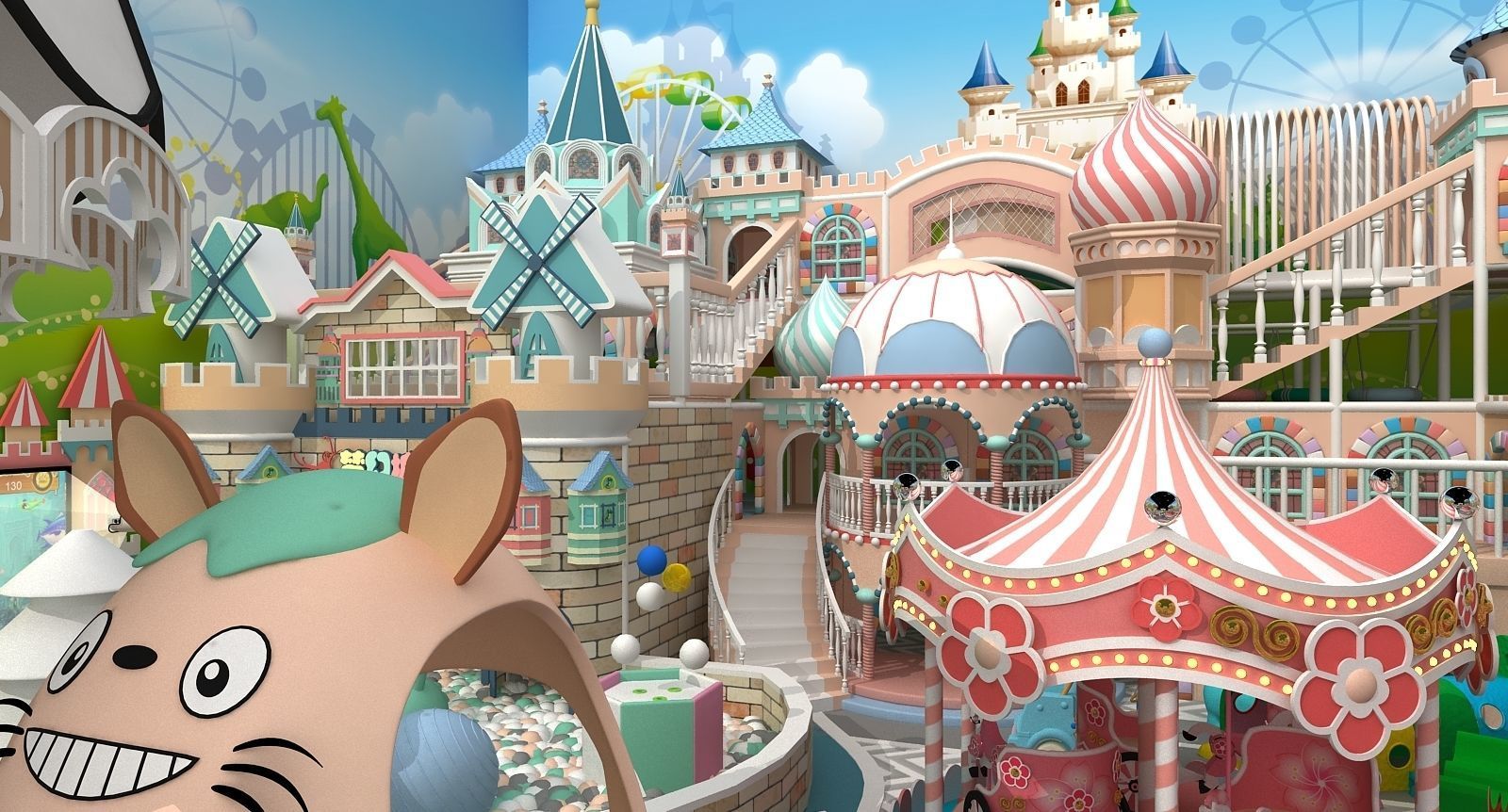 children Indoor amusement park 3D model_2