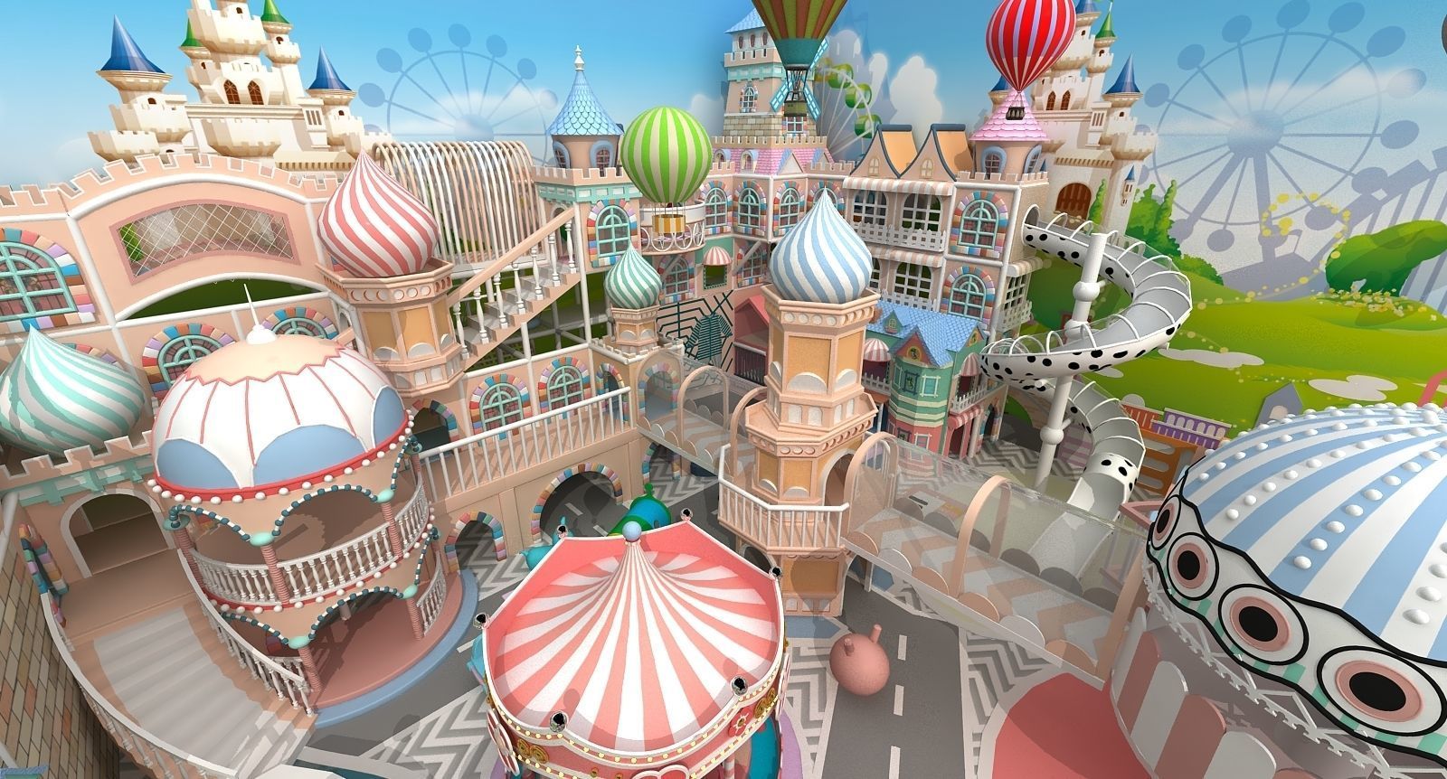 children Indoor amusement park 3D model_3
