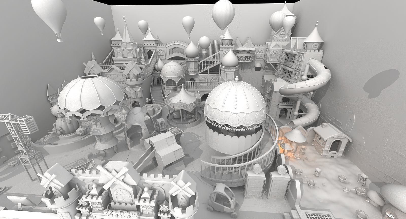children Indoor amusement park 3D model_6