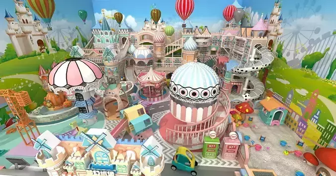 children Indoor amusement park 3D model
