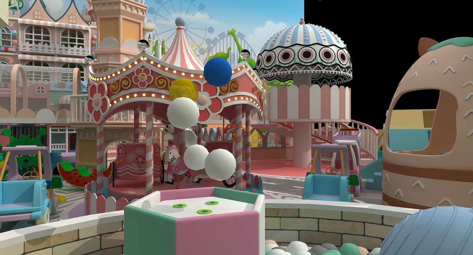 children Indoor amusement park 3D model_13