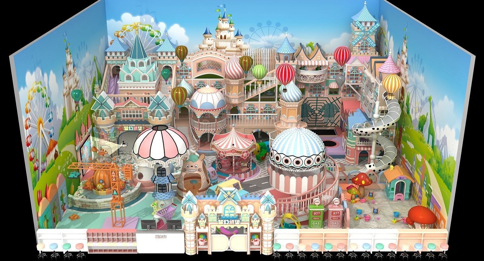 children Indoor amusement park 3D model_5