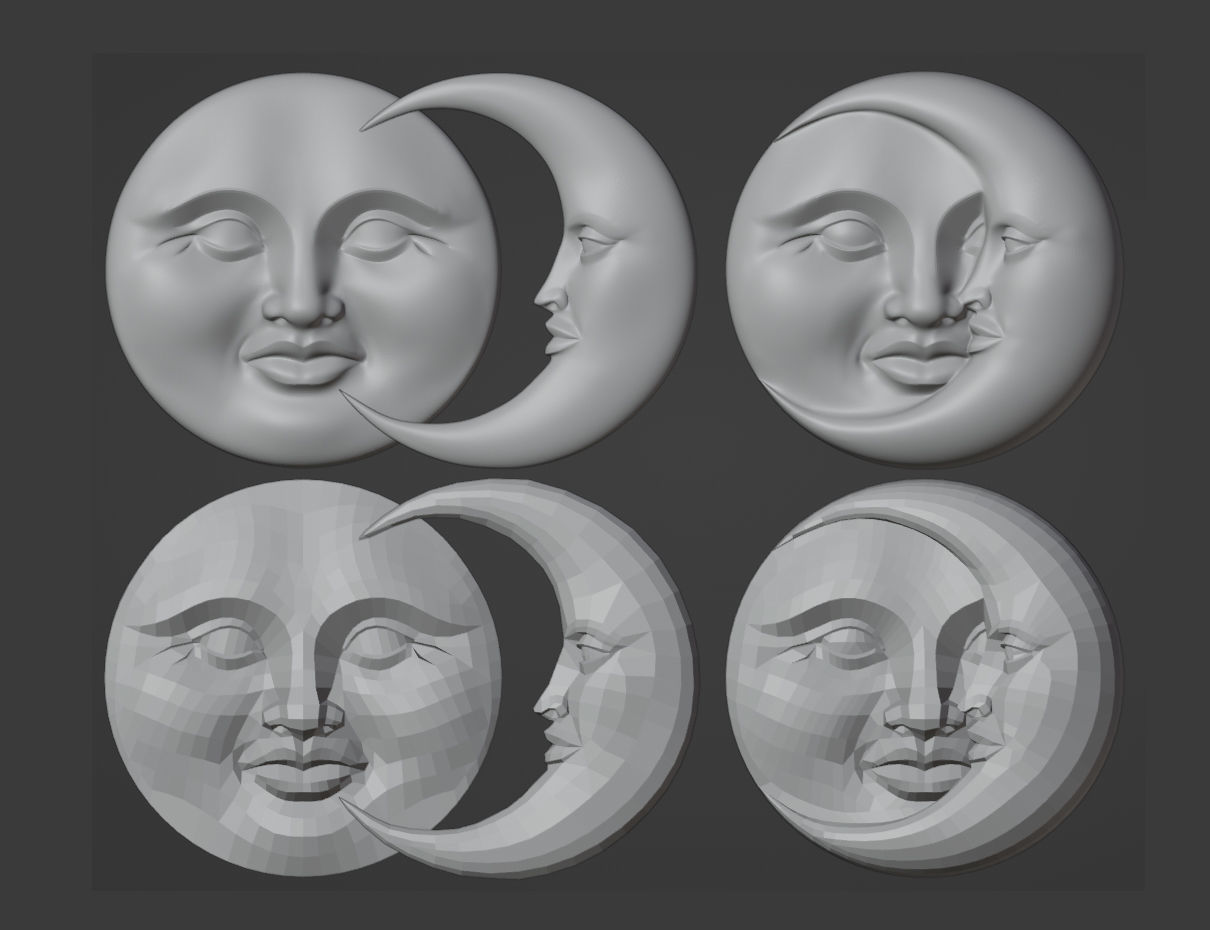 Sun and Moon 3D print model_1