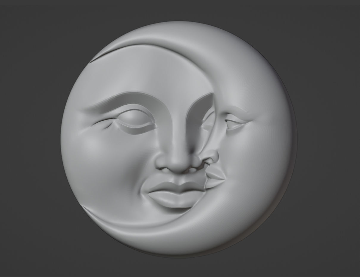 Sun and Moon 3D print model_2