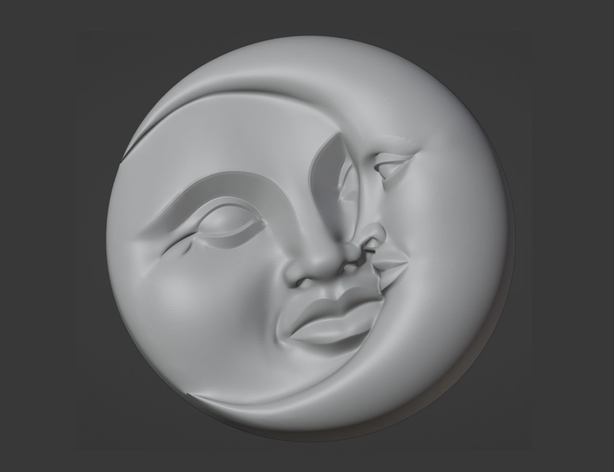 Sun and Moon 3D print model_5