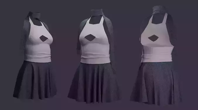 skirts and hipstwer 3d model marvelous designer 