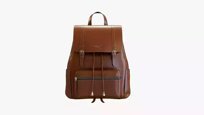 Leather Luxury Backpack Low-poly 3D model
